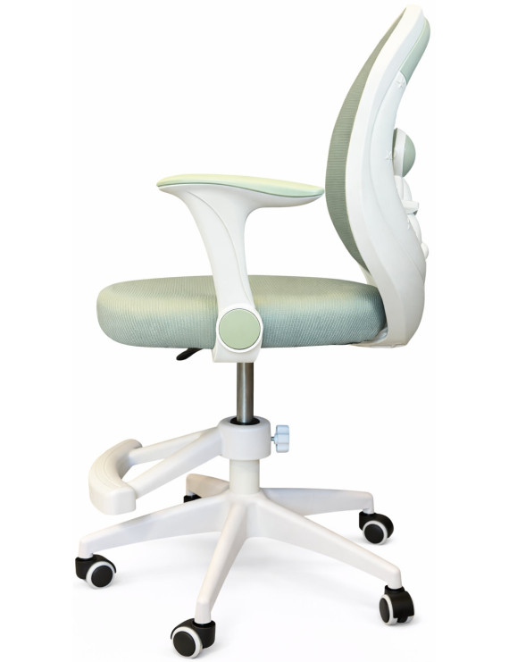 Крісло обертове дитяче з підставкою для ніг PERFECT KIDS ASTRONAUT GREEN Perfect Home Зелений (PFH-092114)