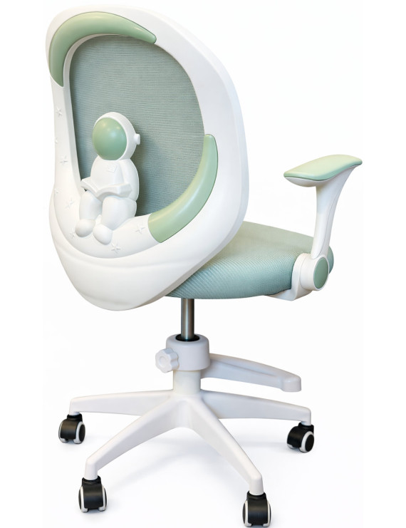 Крісло обертове дитяче з підставкою для ніг PERFECT KIDS ASTRONAUT GREEN Perfect Home Зелений (PFH-092114)