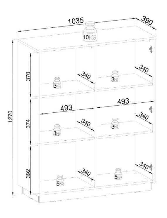 Комод високий Perfect Home Роял / Royal KW104 2-дверний Бежевий (PFH-091287)