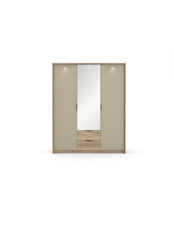 Шафа для одягу Perfect Home Летто / Letto 3D2S/165 3-дверна Дуб терра темний/сірий кам'яний (PFH-092040)