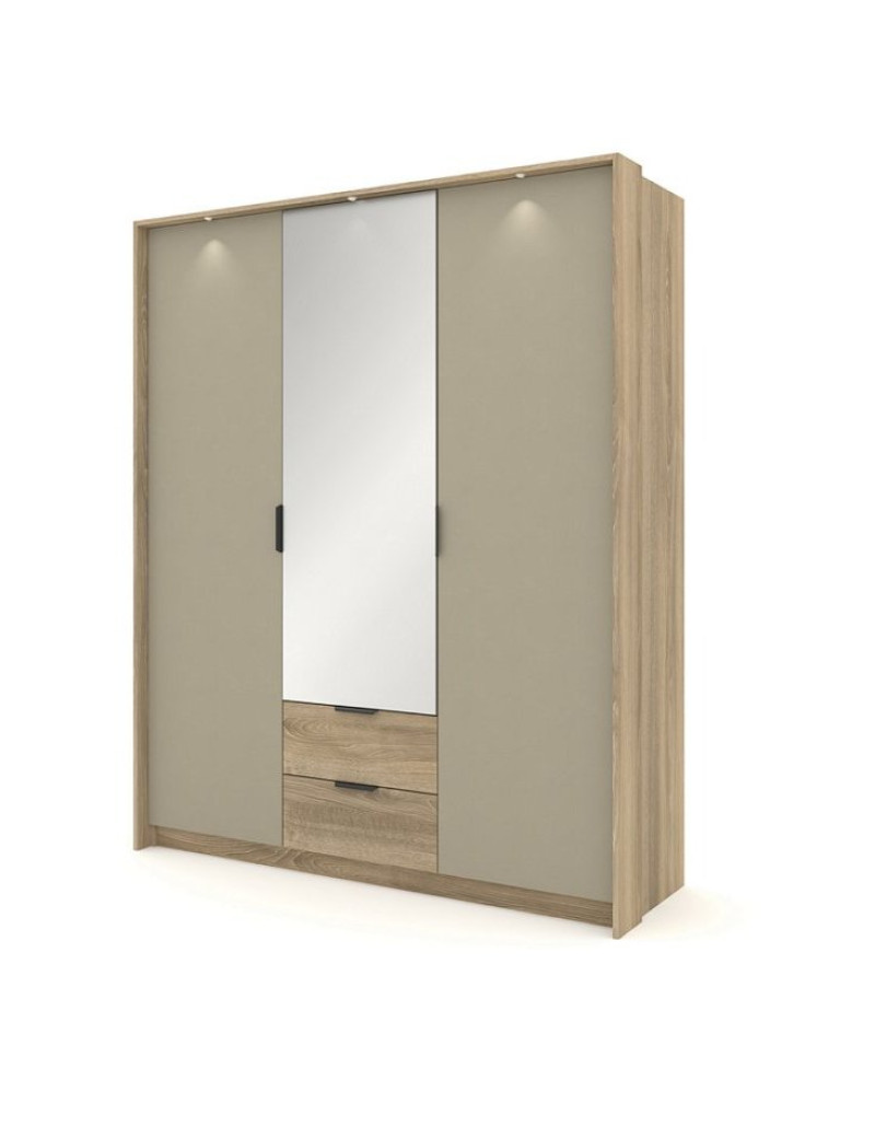 Шафа для одягу Perfect Home Летто / Letto 3D2S/165 3-дверна Дуб терра темний/сірий кам'яний (PFH-092040)