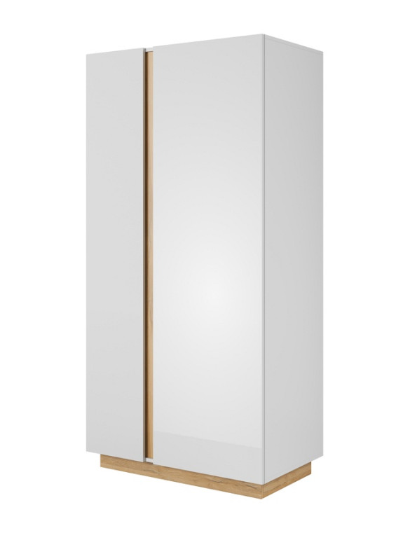Шафа для одягу Perfect Home Арко / Arco 2-дверна 2D/96 Білий глянець/дуб грандсон (PFH-091038)