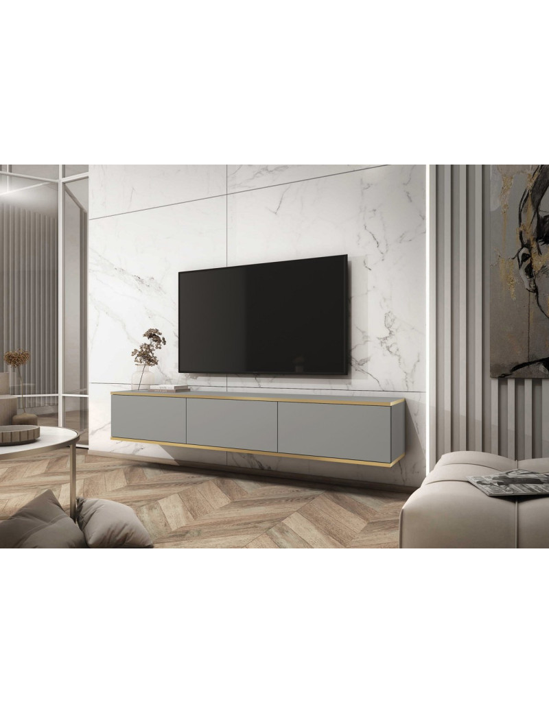 Тумба під телевізор навісна Perfect Home Оро / Oro 3-дверна RTV175 Сірий (PFH-091360)