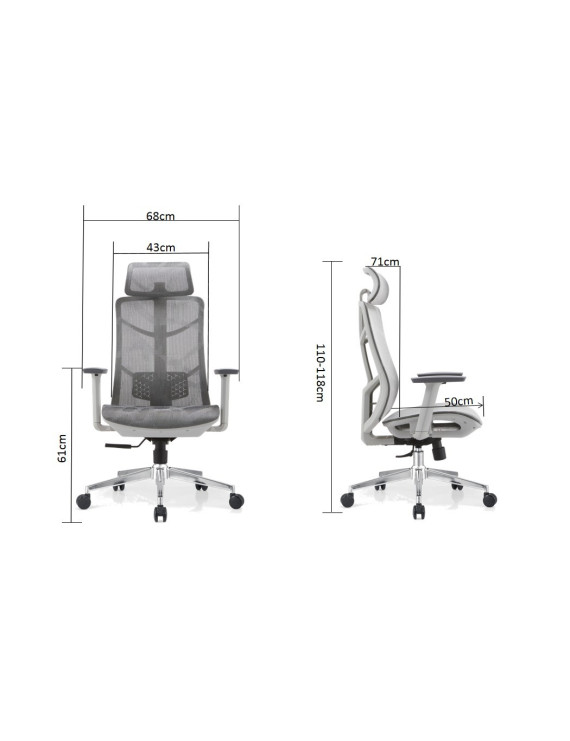 Крісло комп'ютерне HQOC-24A-2-G Perfect Home Сірий (PFH-092092)