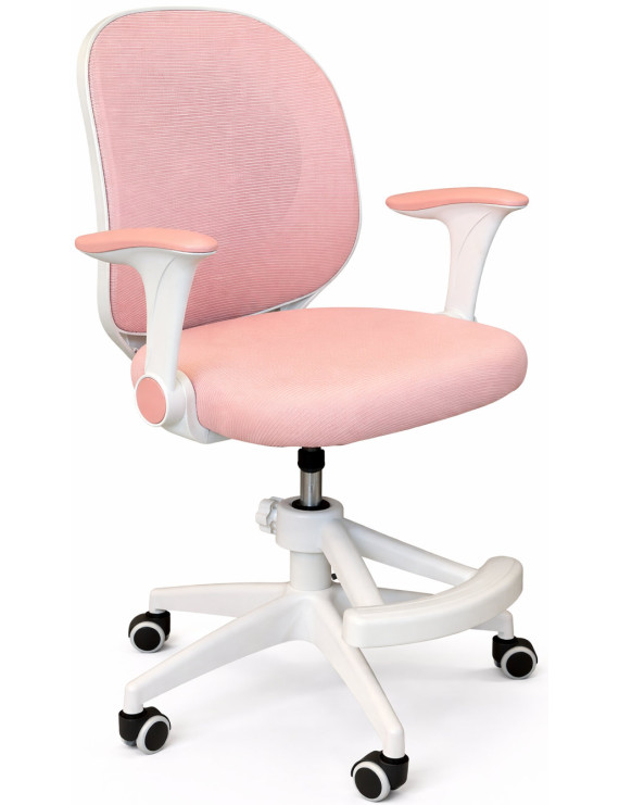 Крісло обертове дитяче з підставкою для ніг PERFECT KIDS ASTRONAUT PINK Perfect Home Рожевий (PFH-092115)