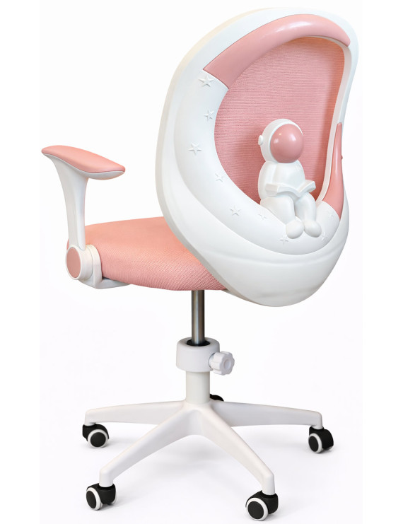 Крісло обертове дитяче з підставкою для ніг PERFECT KIDS ASTRONAUT PINK Perfect Home Рожевий (PFH-092115)