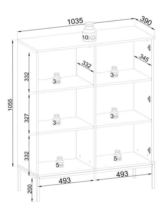 Вітрина низька з підсвіткою Perfect Home Сенто / Sento WT104 2-дверна Чорний/дуб вотан (PFH-091490)