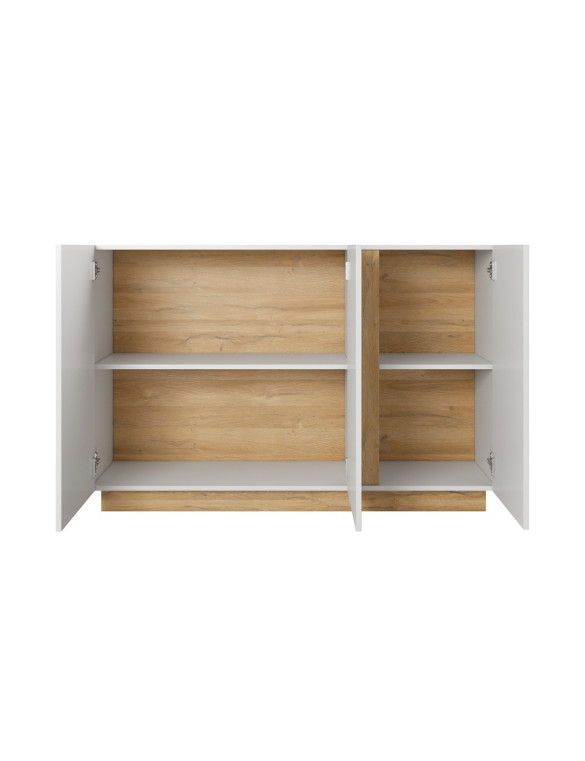 Комод Perfect Home Арко / Arco 3-дверний 3D/138 Білий глянець/дуб грандсон (PFH-091033)