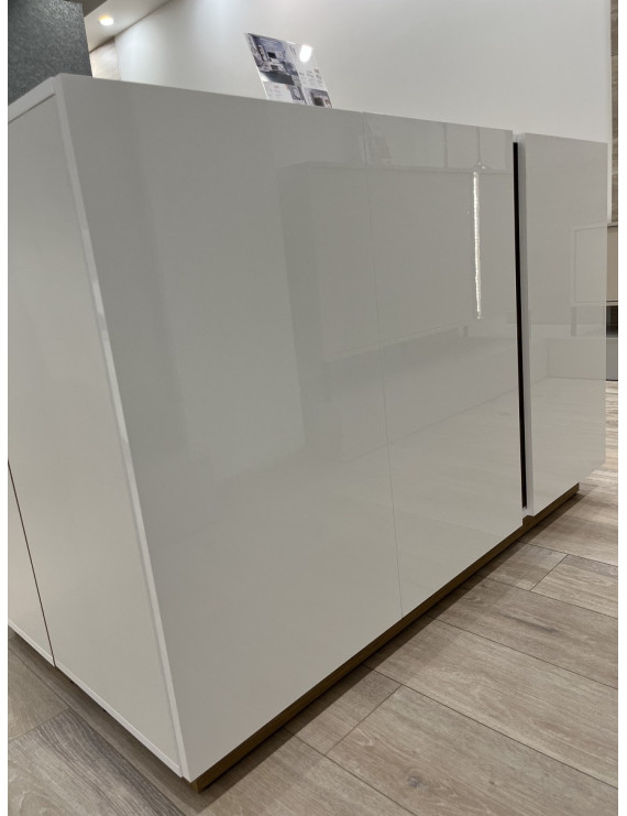 Комод Perfect Home Арко / Arco 3-дверний 3D/138 Білий глянець/дуб грандсон (PFH-091033)