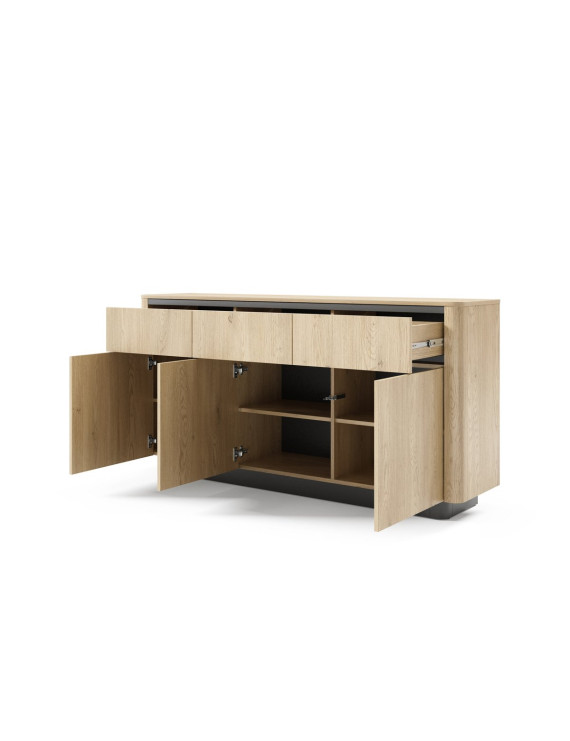 Комод Perfect Home Торро / Torro 3D3S/163 3-дверний з 3 шухядами Дуб кремона/чорний (PFH-091415)