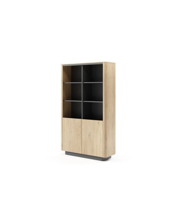 Стелаж Perfect Home Торро / Torro 2D/113 2-дверний Дуб кремона/чорний (PFH-091413)