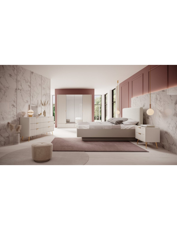 Ліжко (каркас) Perfect Home Ланте / Lante 160 з м'яким ізголів'ям Беж (PFH-091125)