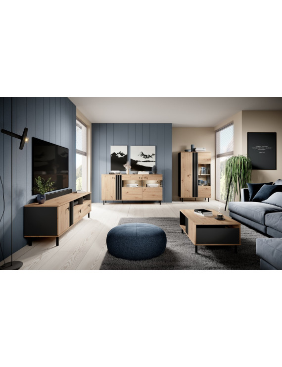 Стіл журнальний Perfect Home Мадіс / Madis 100 Дуб артизан/антрацит (PFH-091071)