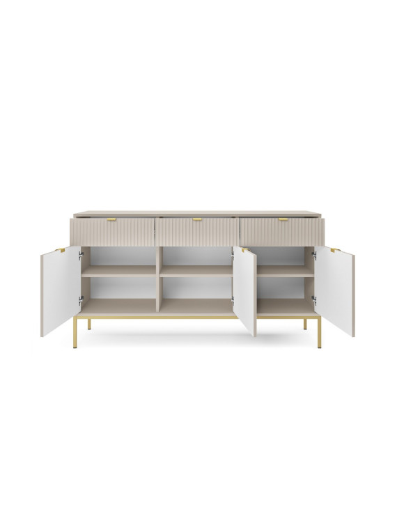 Комод Perfect Home Нова / Nova 3-дверний з 3 шухлядами і золотими ніжками KSZ154 Кашемір (PFH-091245)