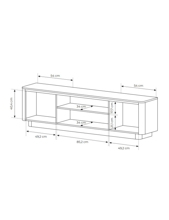 Тумба під ТВ Perfect Home Торро / Torro 3D/200 3-дверна Дуб кремона/чорний (PFH-091417)