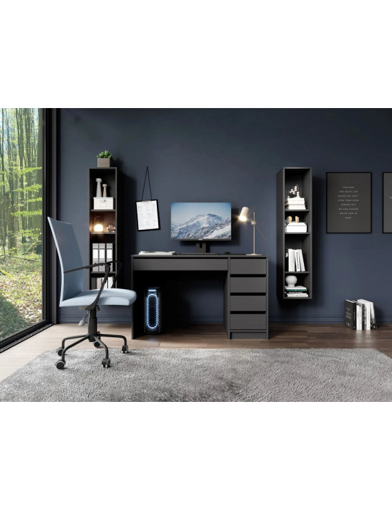 Стіл туалетний письмовий Perfect Home Ада / Ada 5S/120 з 5 шухлядами Антрацит (PFH-091308)