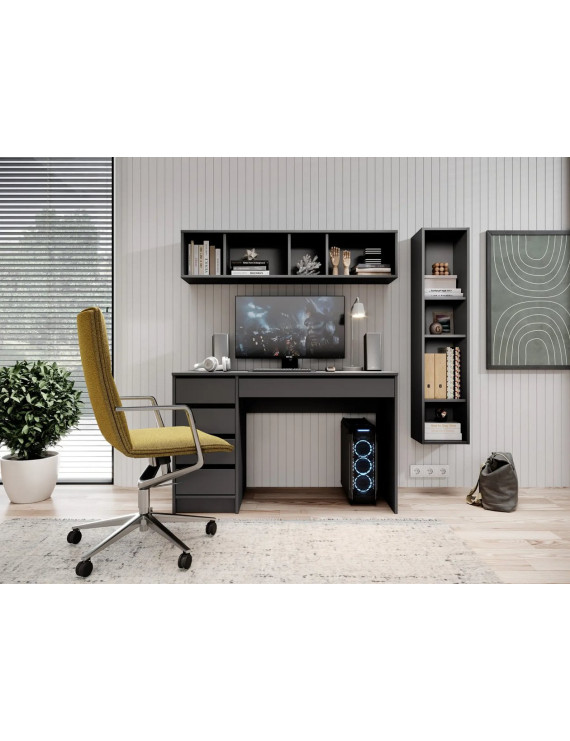 Стіл туалетний письмовий Perfect Home Ада / Ada 5S/120 з 5 шухлядами Антрацит (PFH-091308)