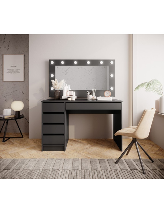 Стіл туалетний письмовий Perfect Home Ада / Ada 5S/120 з 5 шухлядами Антрацит (PFH-091308)