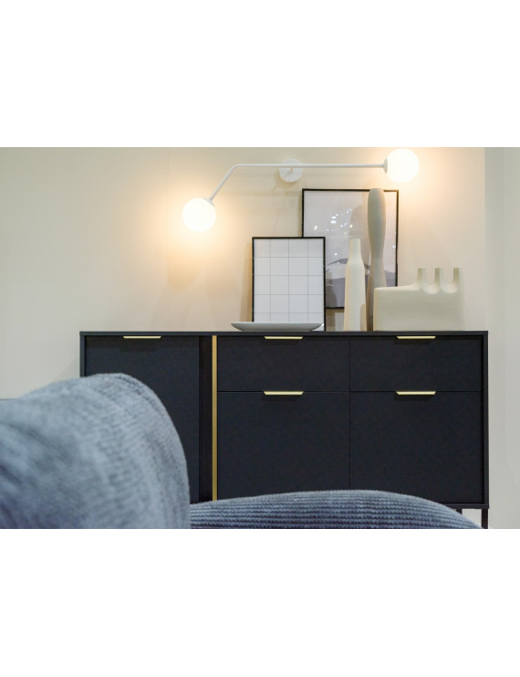 Комод Perfect Home Ларс / Lars 3-дверний з 2 шухлядами 3D2S/153 Антрацит (PFH-091021)