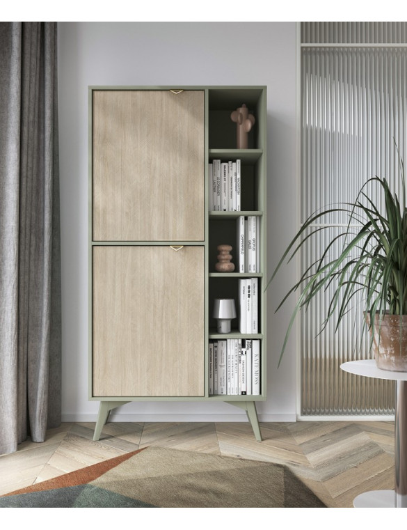 Стелаж Perfect Home Форест / Forest RG80 2-дверний Евкаліпт/ялиця сканді (PFH-091478)