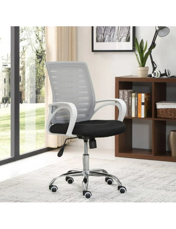 Крісло комп'ютерне з підлокітниками Perfect Home OC-618W Сірий (PFH-092056)