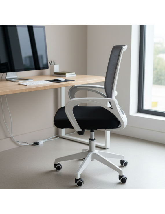 Крісло комп'ютерне з підлокітниками Perfect Home OC-618W Сірий (PFH-092056)