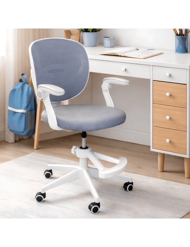 Крісло обертове дитяче з підставкою для ніг PERFECT KIDS GRAY Perfect Home Сірий (PFH-092117)