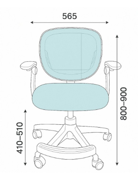 Крісло обертове дитяче з підставкою для ніг PERFECT KIDS GRAY Perfect Home Сірий (PFH-092117)