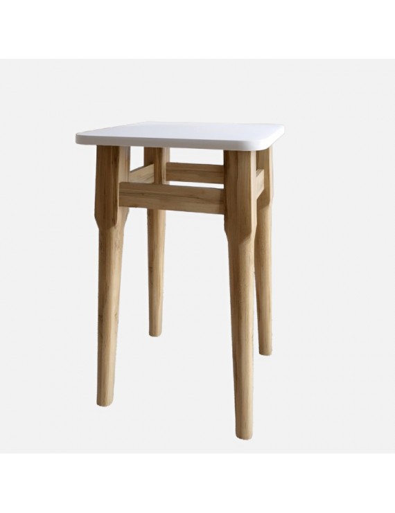 2 табурети на кухню Маямі кромка ПВХ 2 мм Німфея Альба (білий) (LION-041256) ТОП