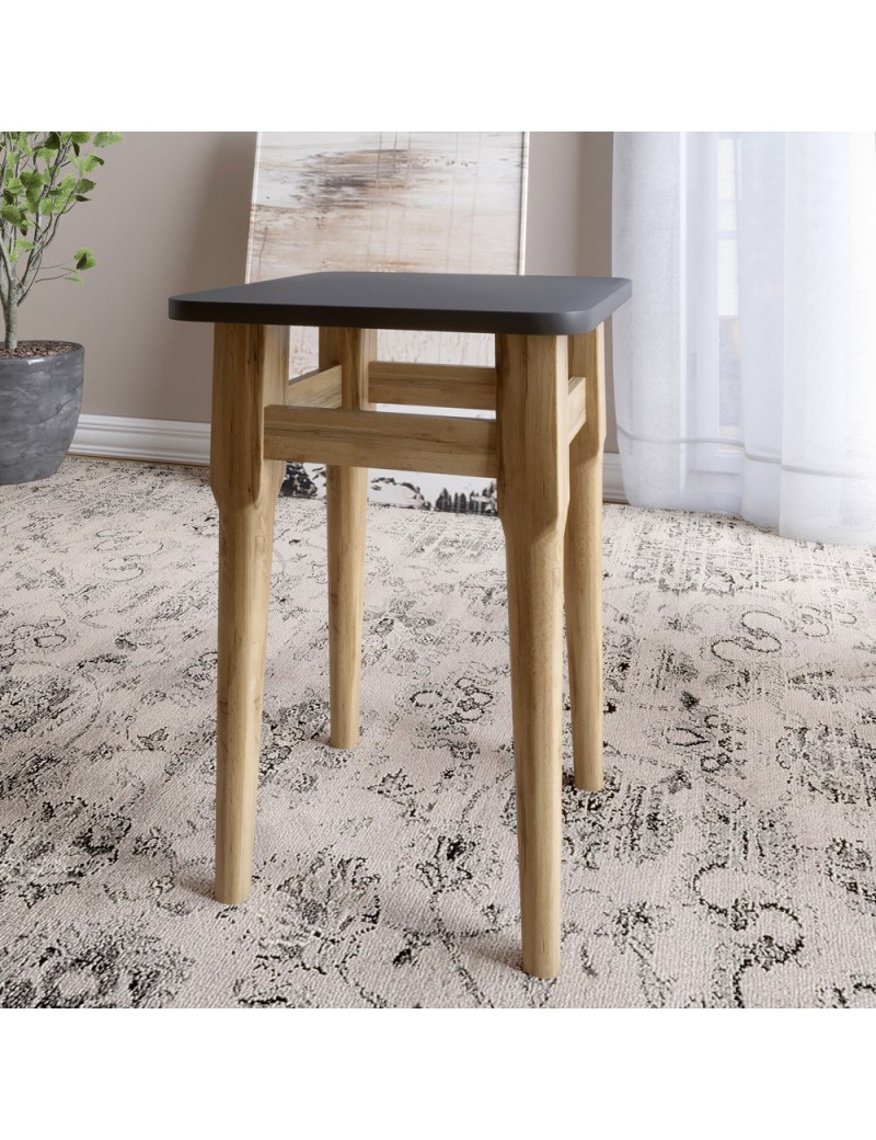 2 табурети на кухню Маямі кромка ПВХ 2 мм Антрацит (LION-041260) ТОП