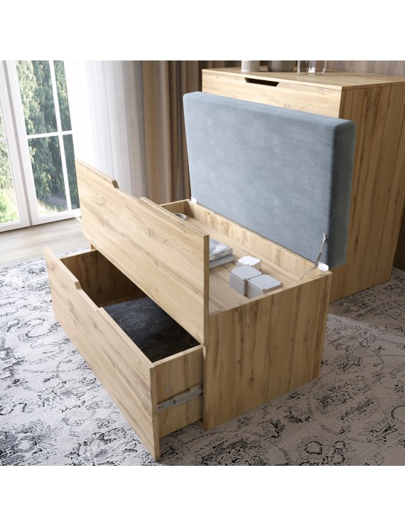 Комод-трюмо із дзеркалом, нішею під сидінням та шухлядою LION Азія Німфея Альба (білий) (LION-041673) ТОП