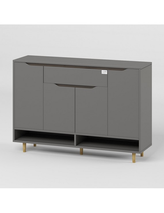 Тумба для взуття у передпокій LION Салліван Тумба-2 Антрацит (LION-041118) ТОП