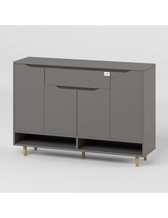 Тумба для взуття у передпокій LION Салліван Тумба-2 Антрацит (LION-041118) ТОП