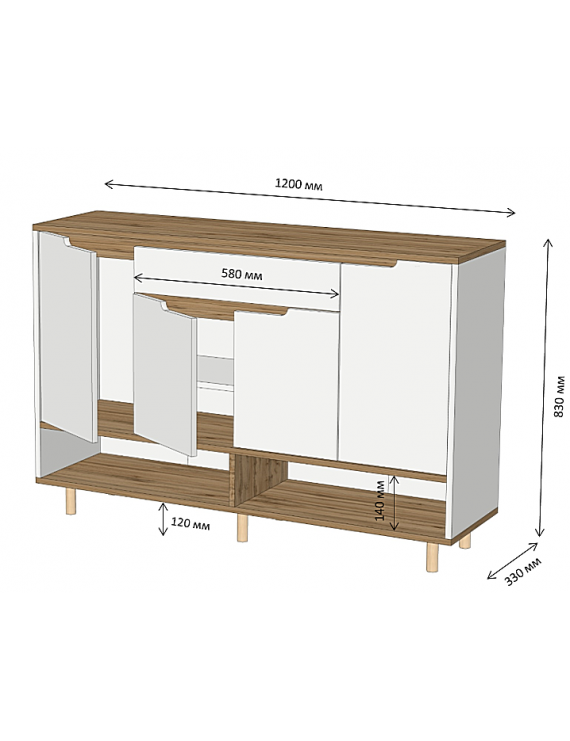 Тумба для взуття у передпокій LION Салліван Тумба-2 Антрацит (LION-041118) ТОП