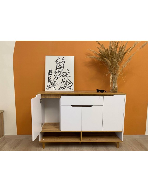 Тумба для взуття у передпокій LION Салліван Тумба-2 Німфея Альба (білий) (LION-041142) ТОП