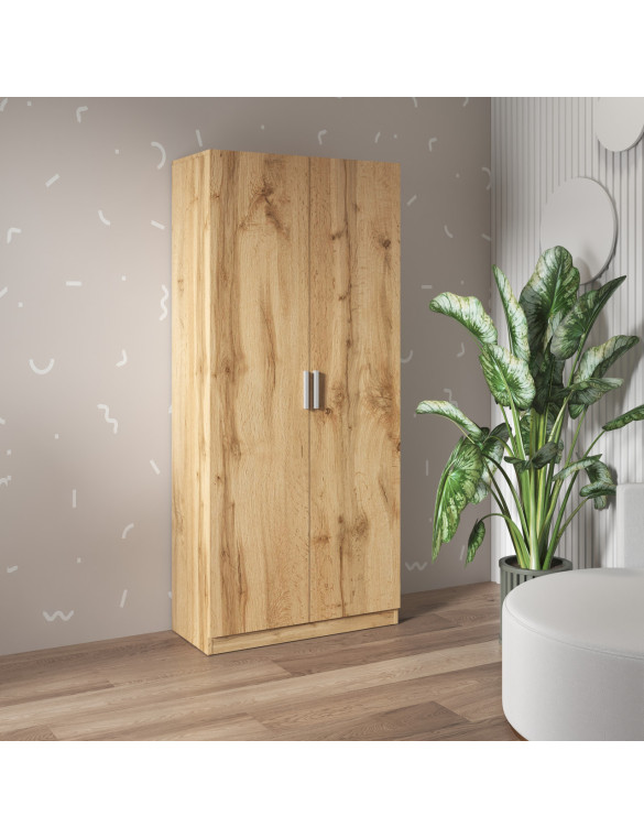 Шафа VAYS M-35, 2-дверна, з полицями, ЛДСП, 80×37×181 см - для дому, офісу, спальні