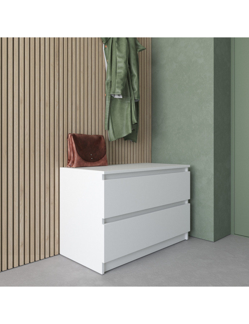 Комод VAYS R-19, 2 шухляди без ручок, ЛДСП, 80×40×53 см - для передпокою, спальні, вітальні
