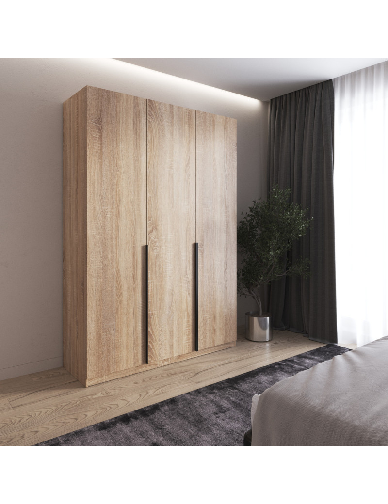 Шафа для одягу VAYS M-32 Дуб Сонома, 2 штанги та полиці, ЛДСП, 150×50×220 см - для спальні, вітальні, передпокою