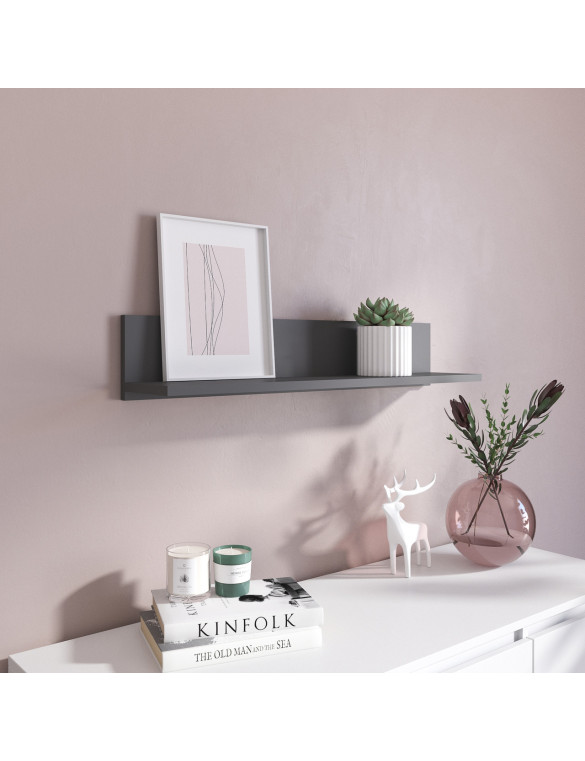 Полиця настінна VAYS M-22 Антрацит, навісна, ЛДСП, 80×17×15 см - для дому, офісу, декору