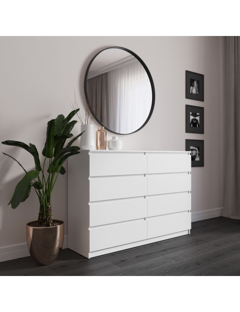 Комод VAYS R-8, 8 шухляд без ручок, ЛДСП, 140×40×98 см – для спальні, вітальні, передпокою